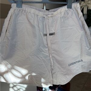 Essentials cream nylon medium Drawstring Shorts